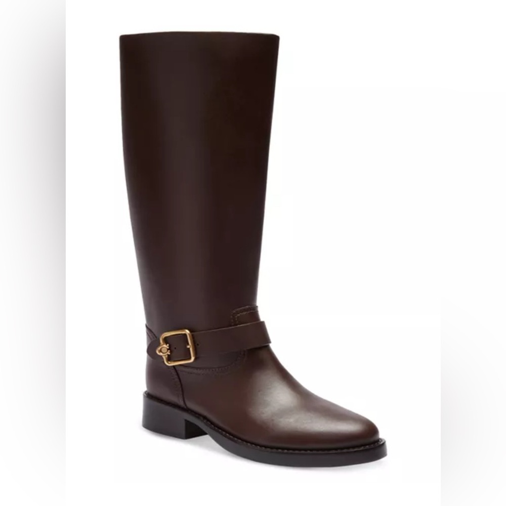 COACH Madeline Buckled Leather Boots - Size 9